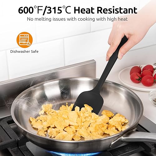 Miniatura 3 de Cucharas de silicona resistentes al calor de 600F espátula flexible para hornear y cuchara de cocina, utensilios de cocina suaves sin costuras para