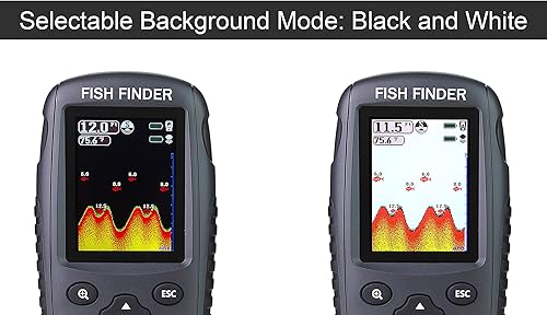 Miniatura 2 de Buscador de peces recargable portátil Sensor de sonar inalámbrico Fishfinder Localizador de profundidad con tamaño de pescado, temperatura del agua,