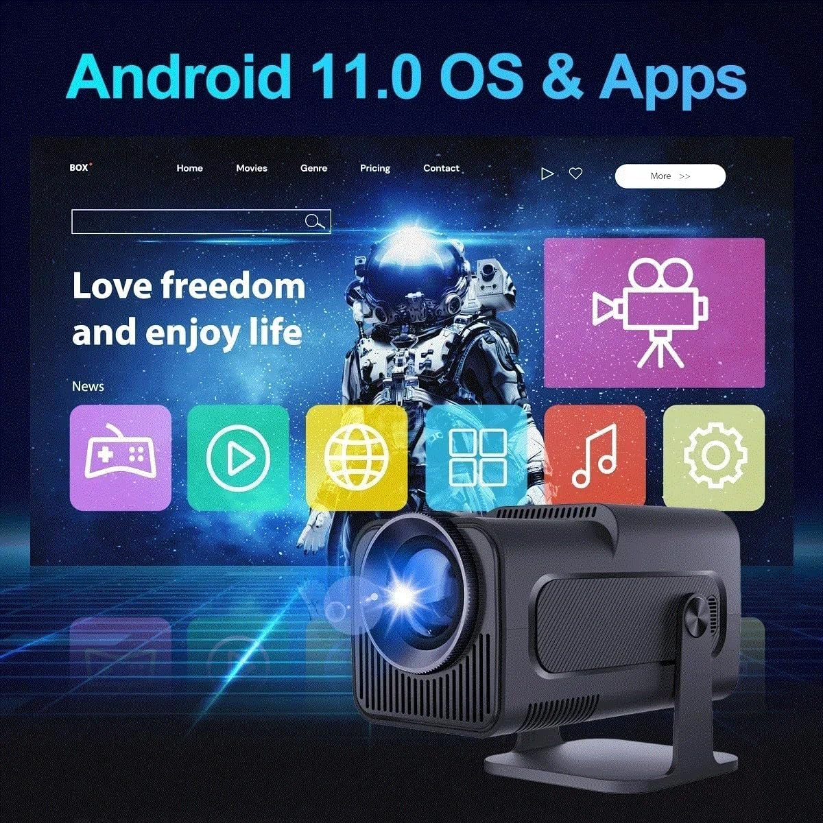 HY320 プロジェクター Amazon.com: 4K Android 11 1080P 390ANSI HY320 Dual Wifi6 BT5