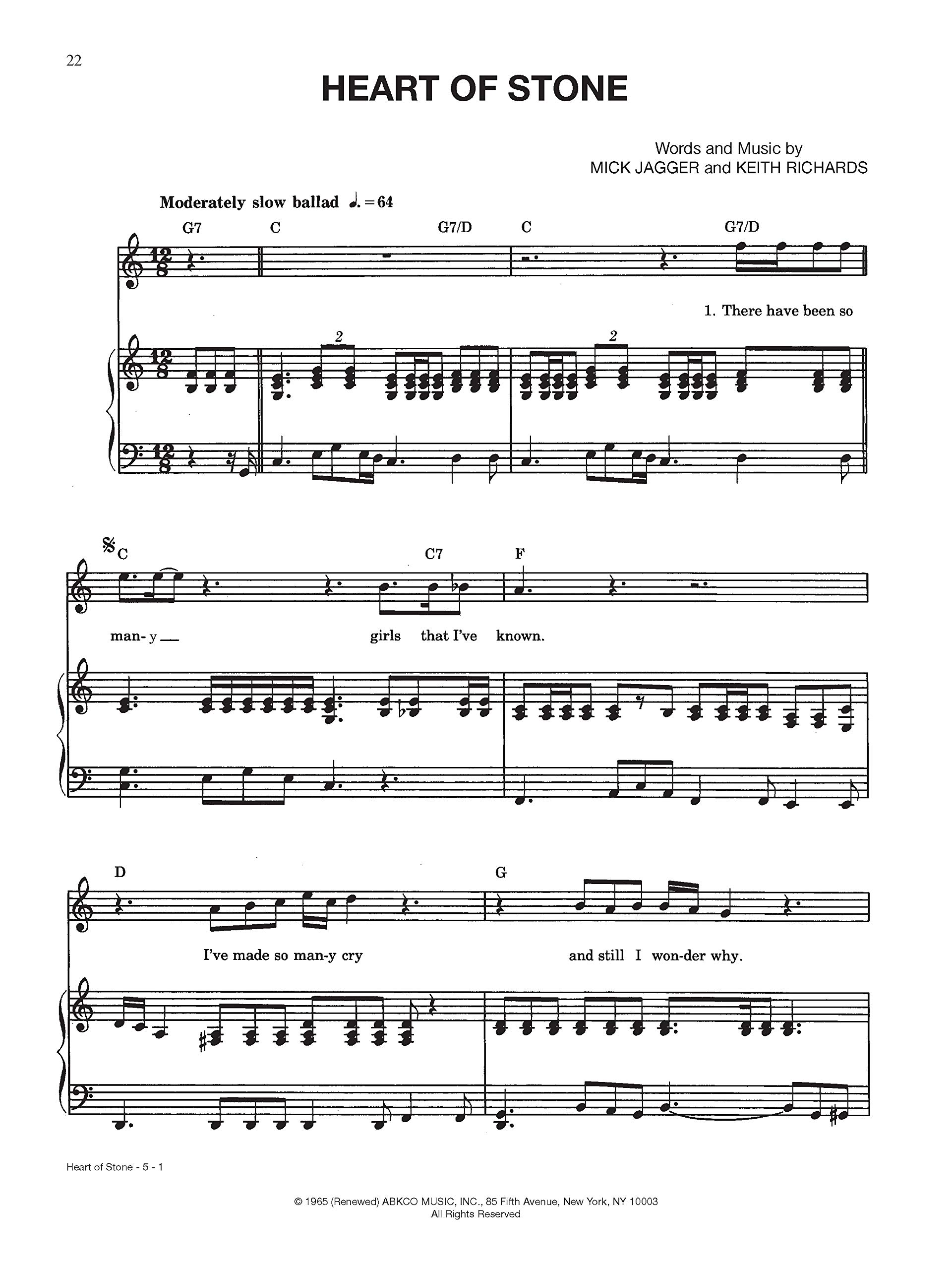 Rolling stones sheet music anthology pvg
