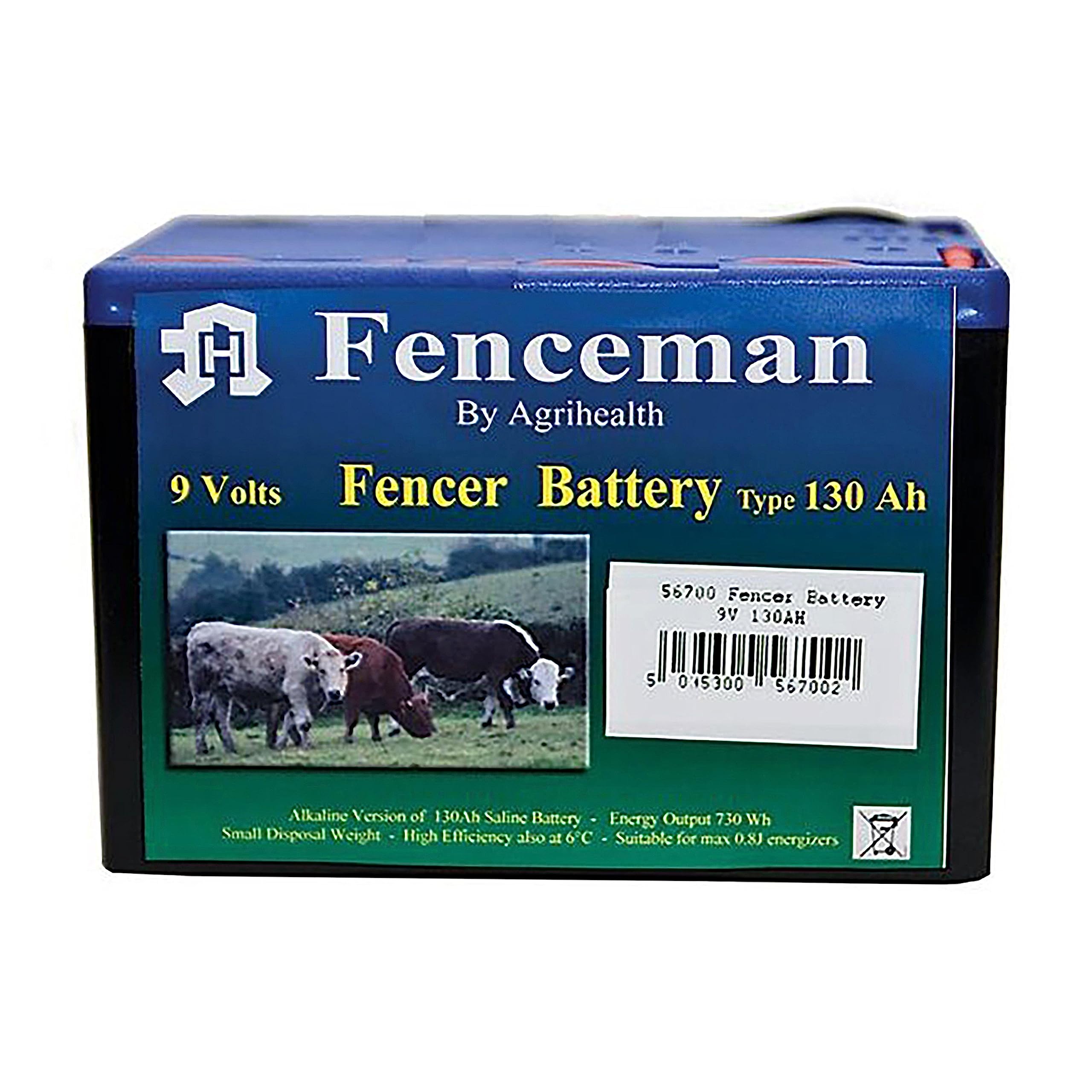 FENCEMAN Battery 9V 130Ah, Navy, 9VOLT