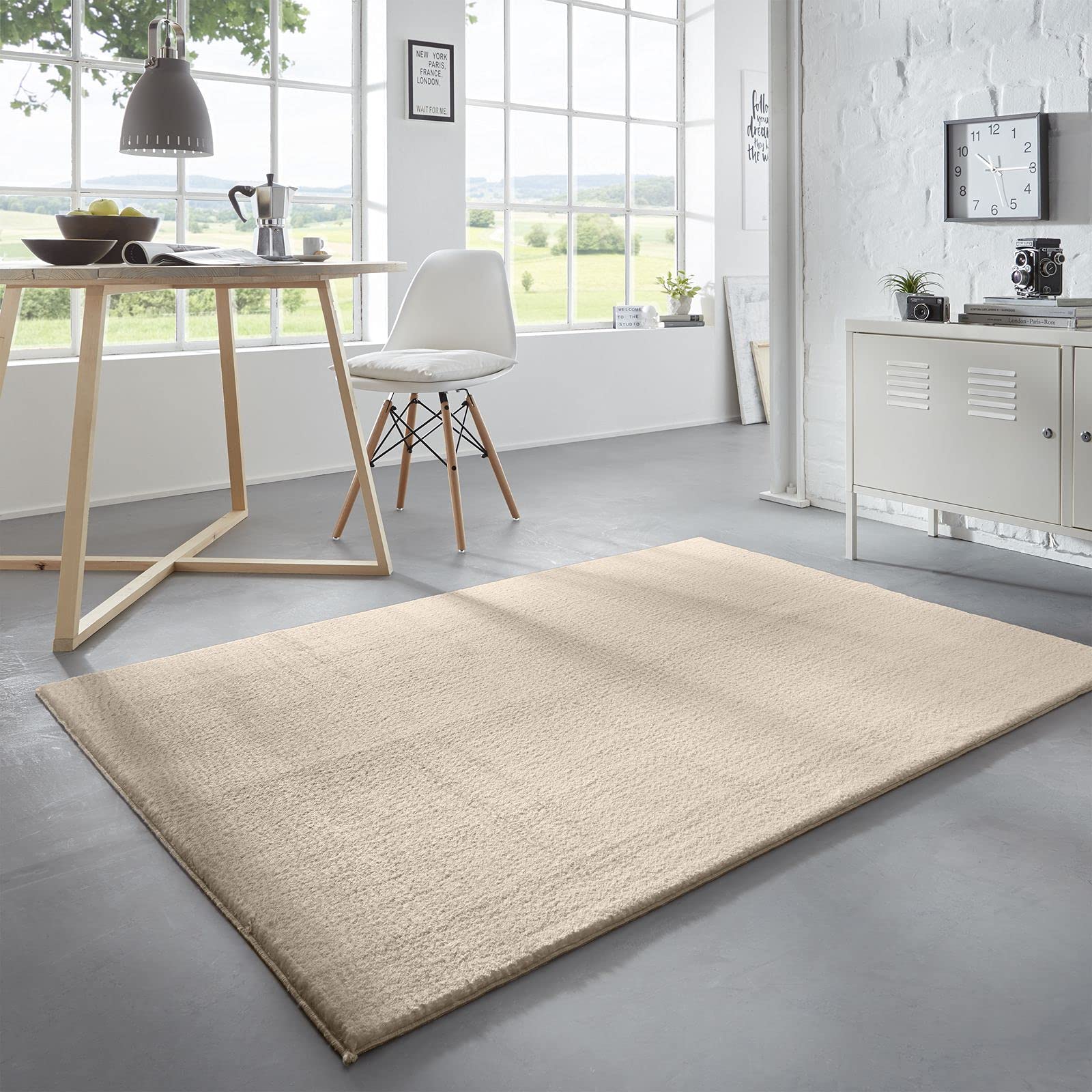  Anti-Rutsch Waschbarer Flauschiger Taracarpet Uni Kurzflor Teppich Super Soft Creme 050x080 cm
| Super Soft Anti-Rutsch