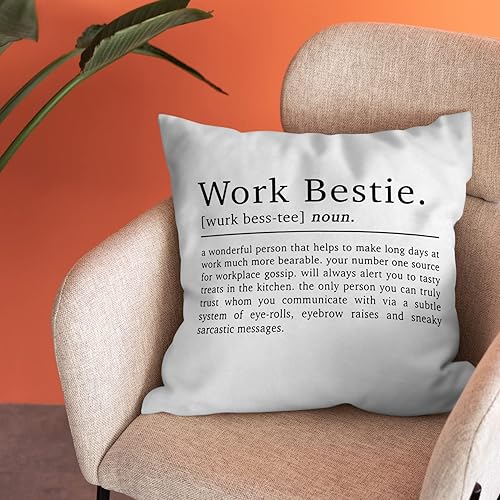 Miniatura 2 de Work Bestie Definition - Fundas de almohada suaves para Navidad, cumpleaños, decoración con cita de amistad, decoración para el hogar, dormitorio,