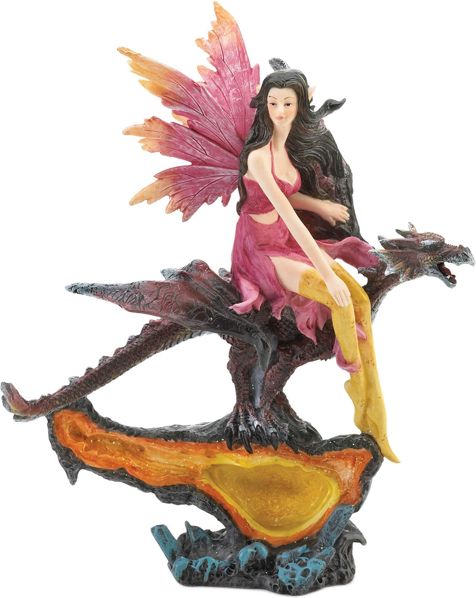 Dragon Crest Fairy and Dragon Citrine GEODE, White
