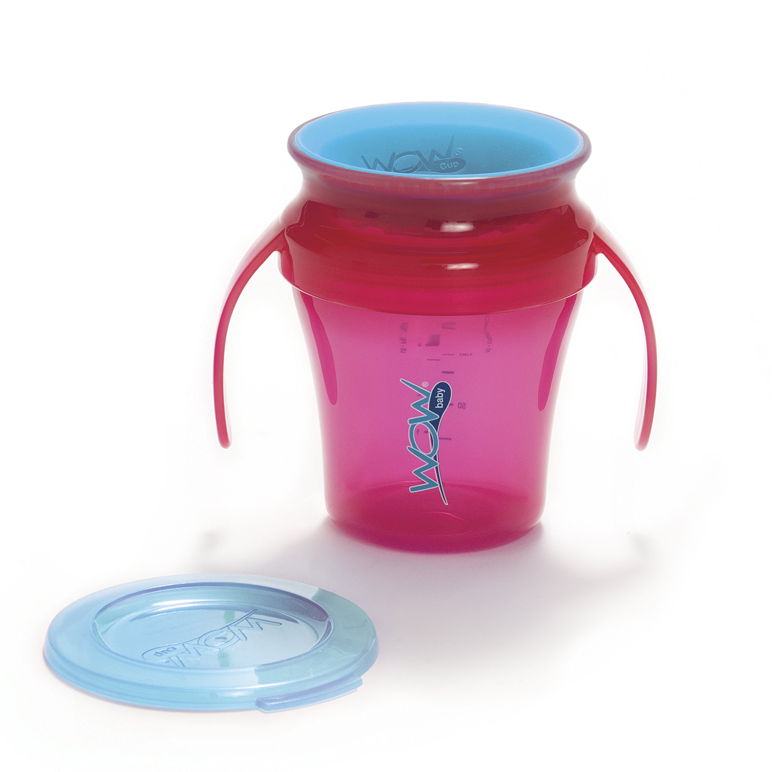 Juicy! Wow Baby 360 Trainer Sippy Cup with Freshness Lid, Pink, 7 Ounce