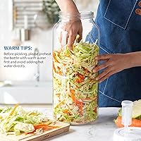 Vista 6 de Paquete de 1 tarro de fermentación grande de 2 galones con marca de escala, tarro de vidrio de boca ancha con tapa hermética de tornillo y 2