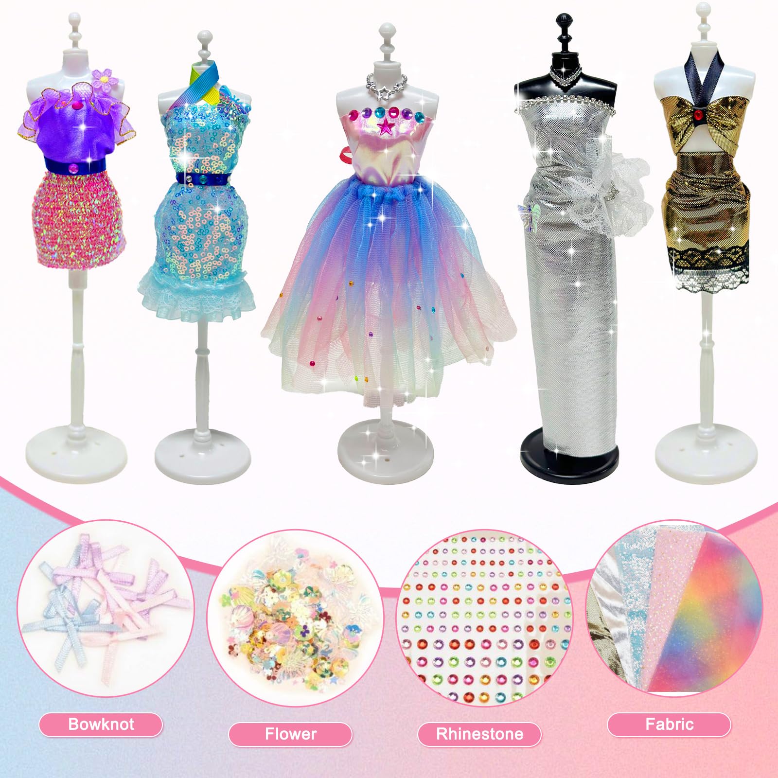 Fashion Designer Kits for Girls 600+ PCS Fashion Design Set Kids Sewing Kit with 3 Mannequins, Creativity DIY Doll Clothes Dress Making Kit, Arts and Craft Kits Sewing Toys Gift for Fashion Designer Kits for Girls 600+ PCS Fashion Design Set Kids Sewing Kit with 3 Mannequins, Creativity DIY Doll Clothes Dress Making Kit, Arts and Craft Kits Sewing Toys Gift for