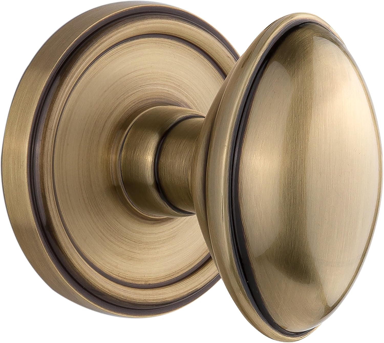 Grandeur Georgetown Rosette with Eden Prairie Knob, Privacy - 2.375", Vintage Brass