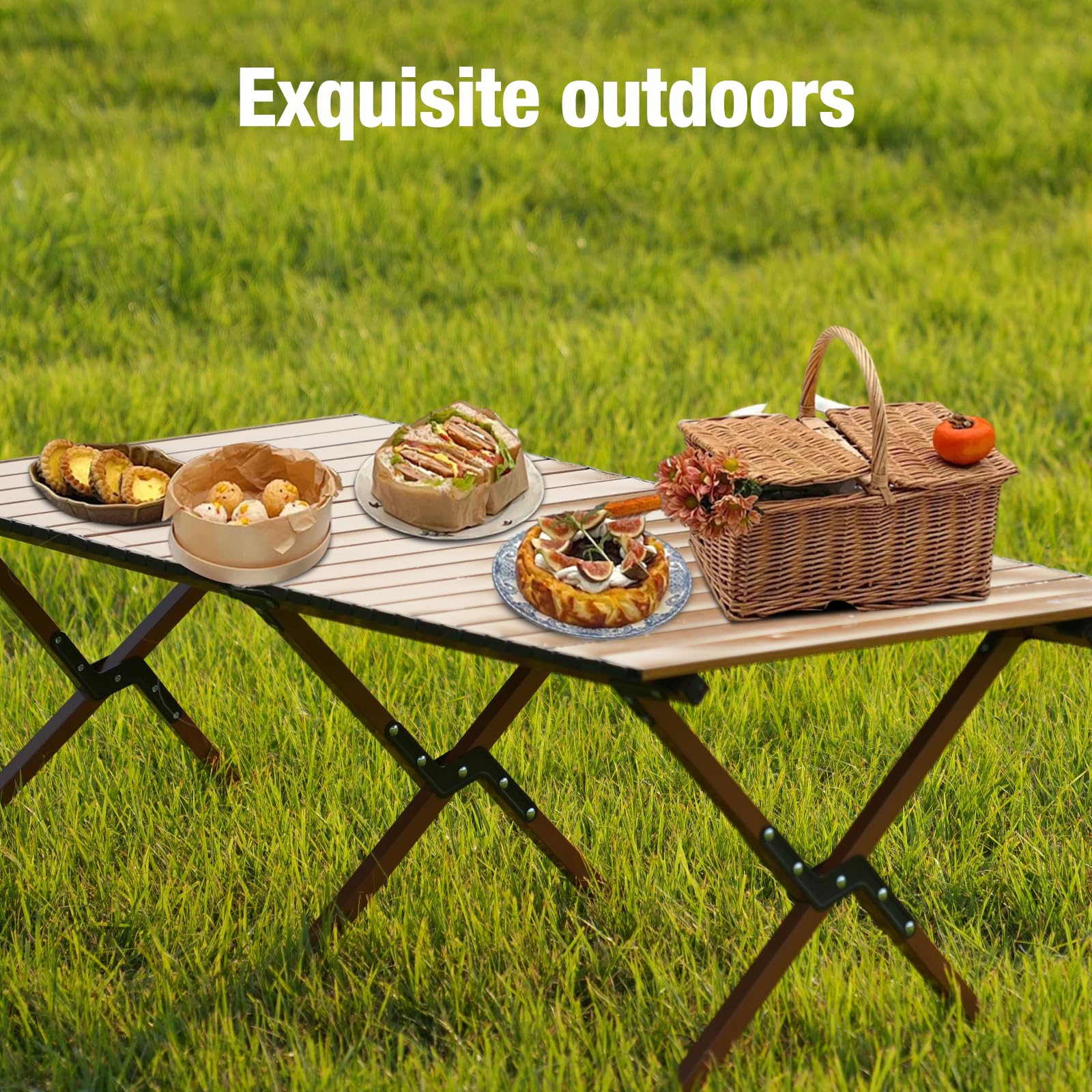 Mesa de Camping Plegable,Mesa Plegable Portátil con Bolsa de Transporte para Picnic Playa Senderismo, Mesa de Exterior Portátil Resistente para Viajes