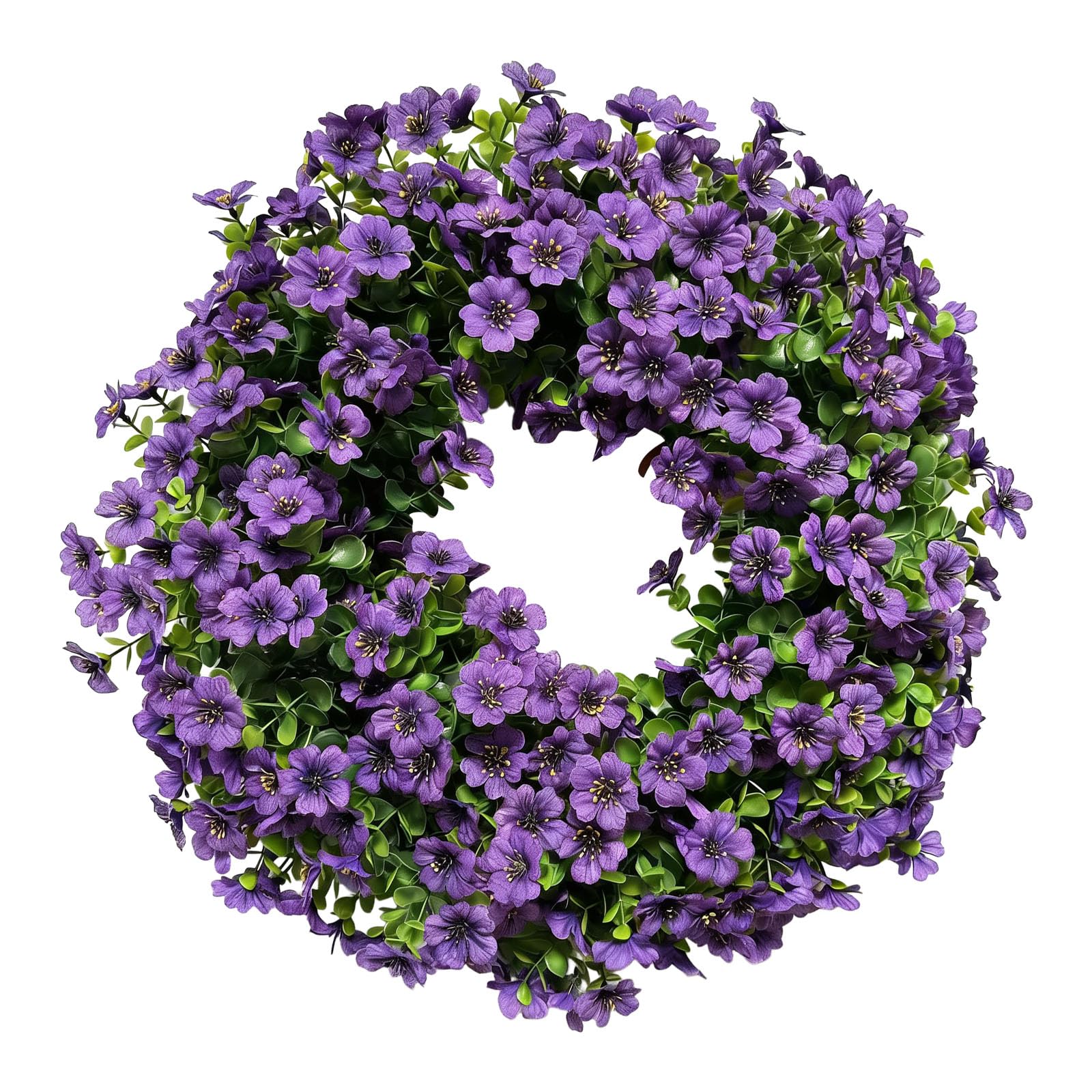 BWANGIAO Artificial Violets Flower Wreath 50cm Floral Decors Floral Garlands For Home Party Wedding Decoration With Realistic Loo