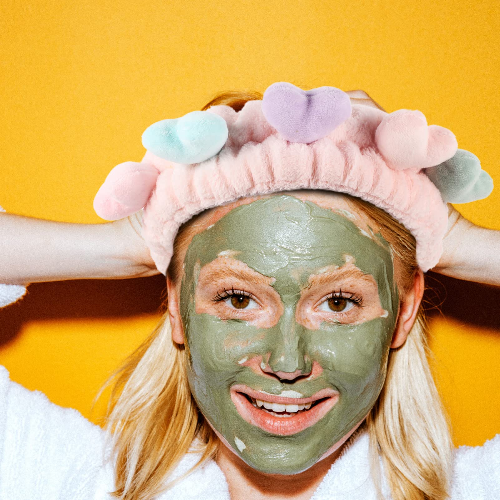 POPETPOP 6pezzi Fasce Elastiche Regolabili Pile Per Makeup e Detersione Colori Decorazioni Per e Ragazze