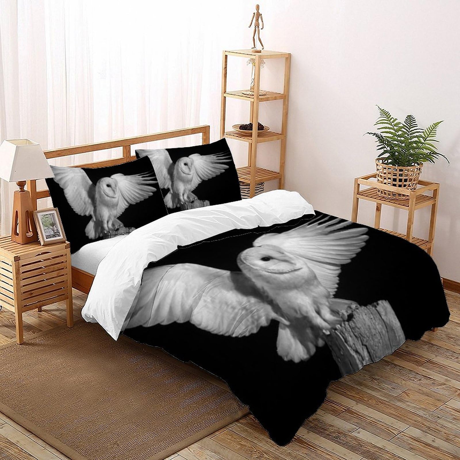 Housse de couette super king 260x220 microfibre imprimé animaux 3D avec zip pour lit enfant