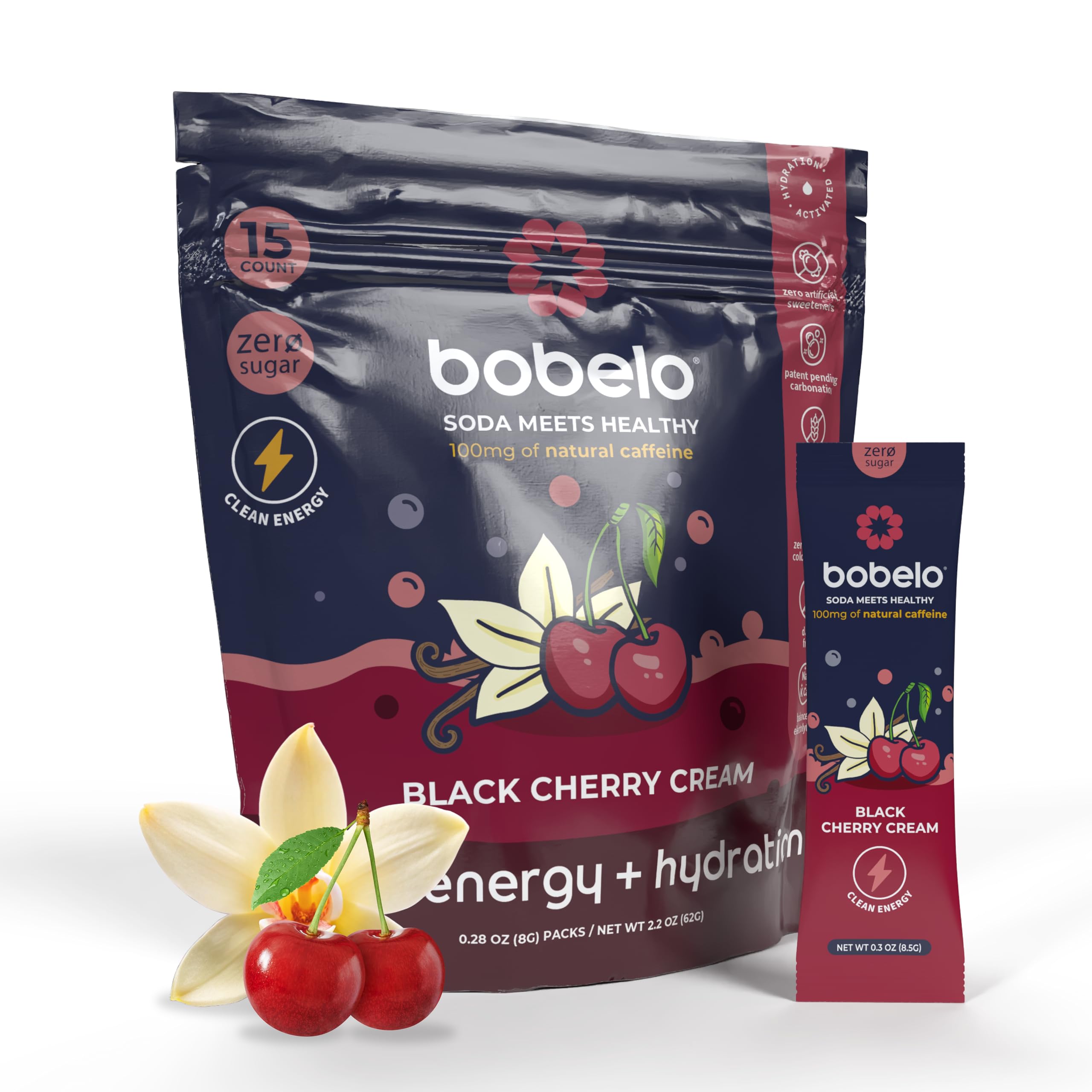 Amazon.com : Bobelo Black Cherry Cream Energy Drink Mix, 15 Stick