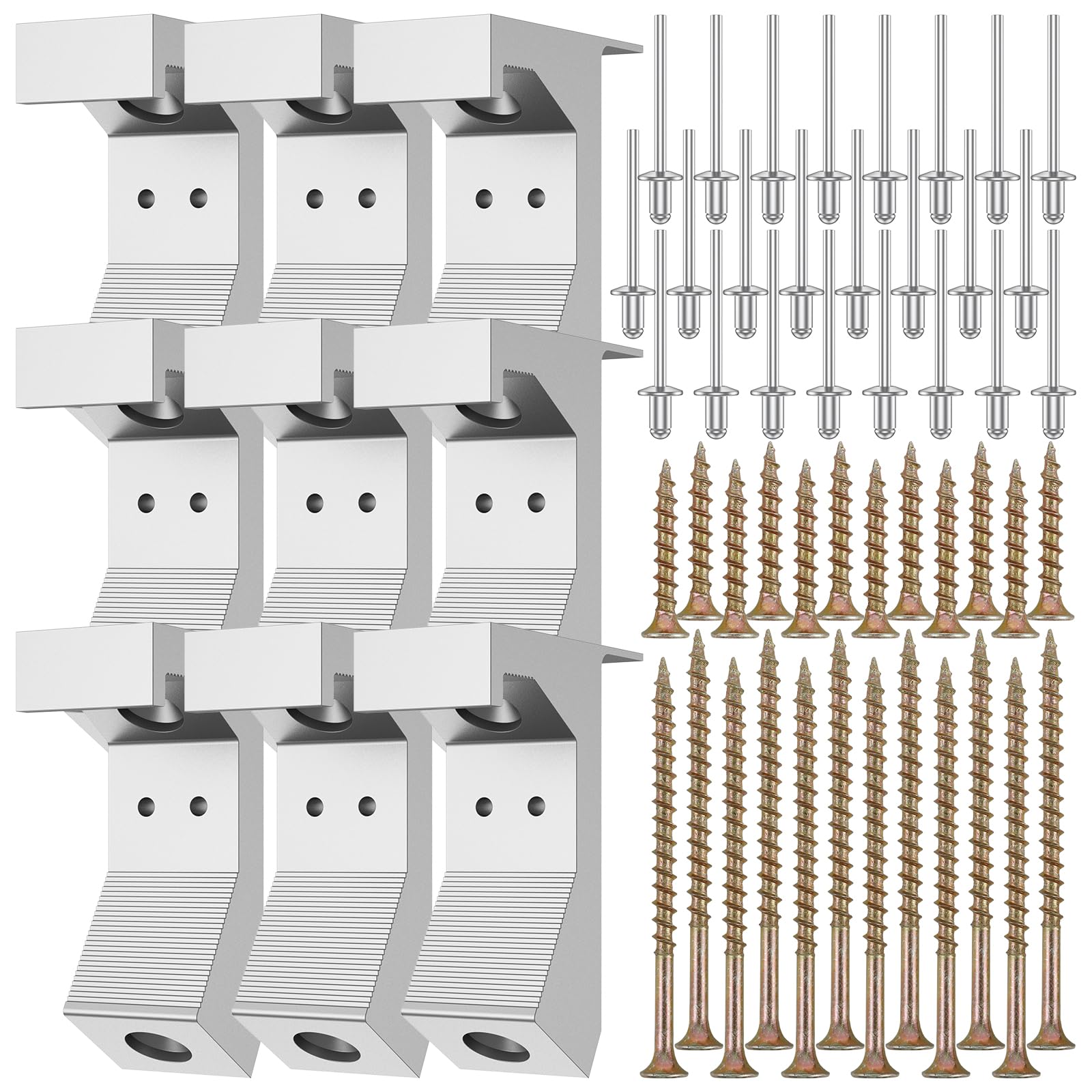 LEEZDTTXAN 60Pcs Squeaky Floor Repair Kit Aluminum Alloy Eliminate Floor Squeak Screws Kit Sturdy Squeaking Floor Fix Nails Floor Gap Fixer Set for 5/8inch and Thicker Floors