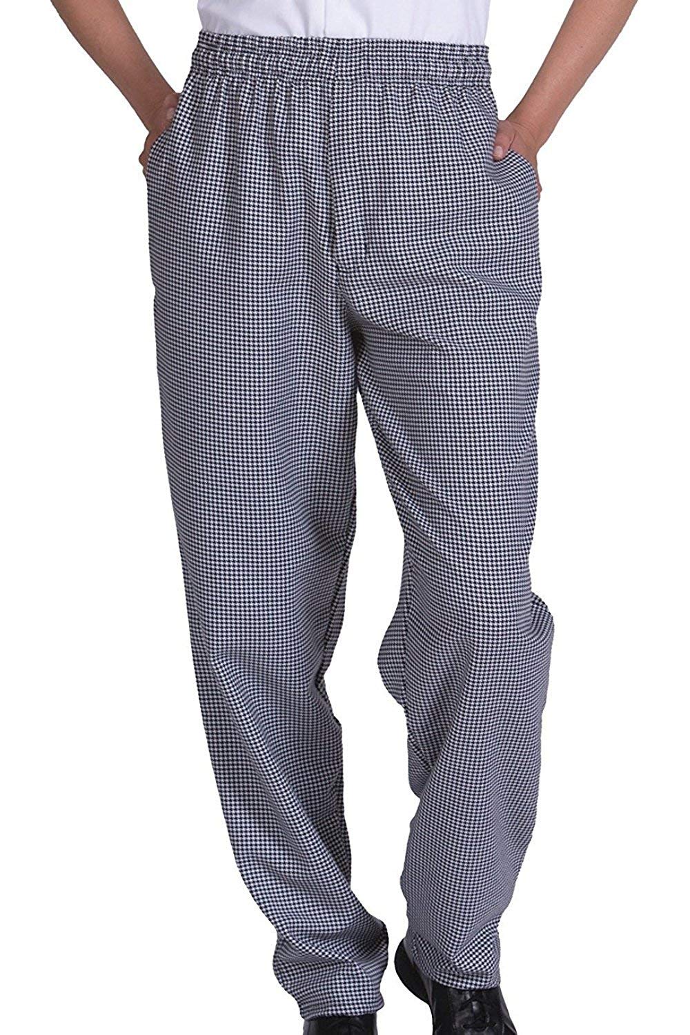 Best Textile Unisex Contemporary Black & White Check Baggy Chef Pants (4XL)