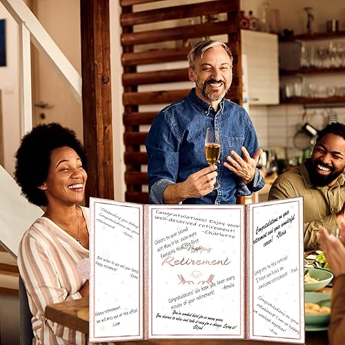 Miniatura 5 de Trgowaul Decoraciones para fiestas de jubilación, alternativa al libro de invitados de feliz jubilación, divertido certificado de firma de fiesta de