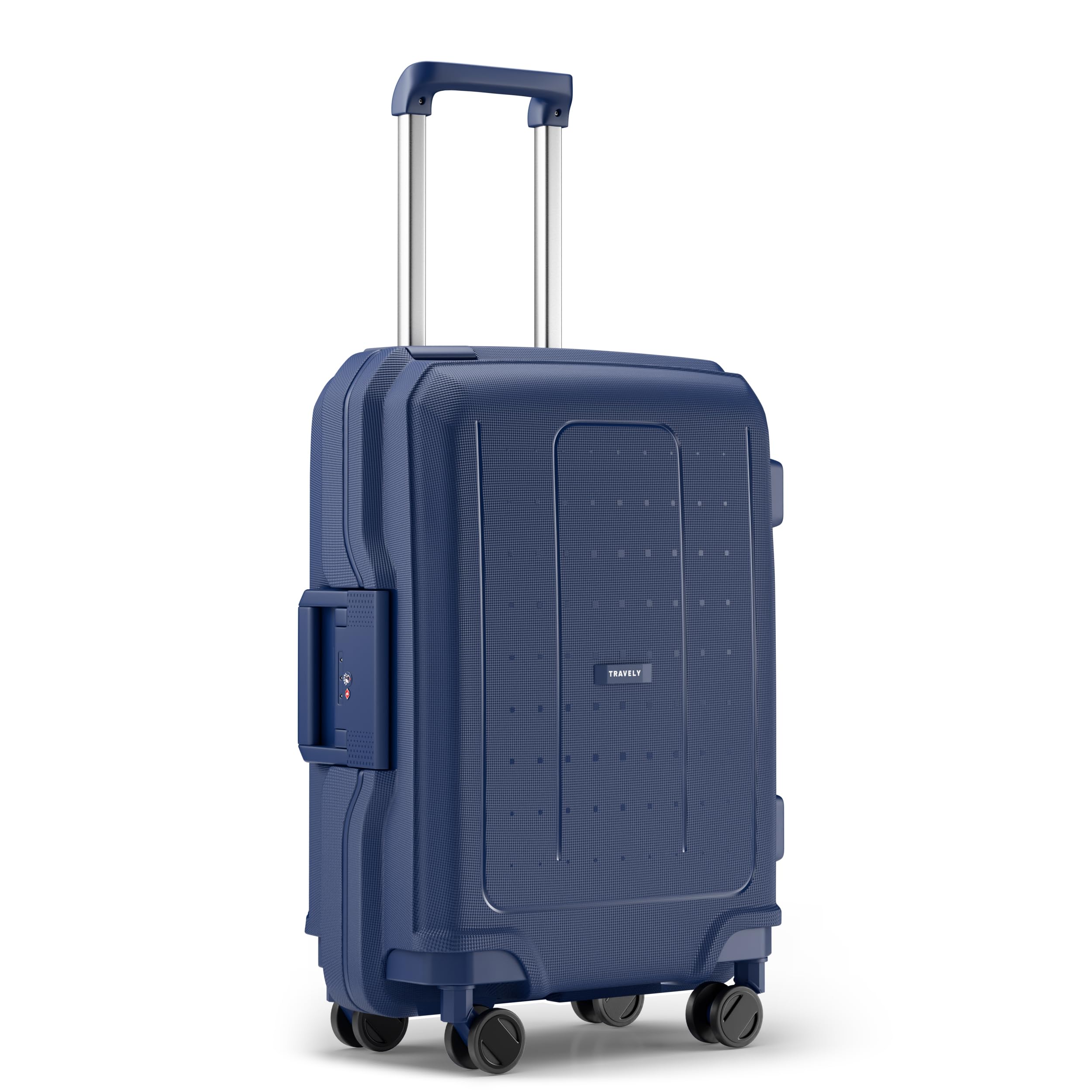 Travely Premium PP Handgepäck Koffer 55x40x20cm - passend für Ryanair, Lufthansa, Eurowings und co. I 36L Handgepäck Koffer mit sanften Rollen und praktischem TSA Schloss