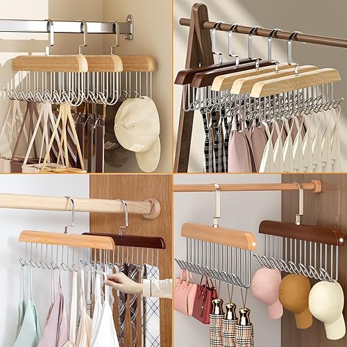 Miniatura 7 de Percheros antideslizantes con múltiples ganchos, perchas de ahorro de espacio de 360 grados con 8 ganchos, perchas de almacenamiento antideslizantes