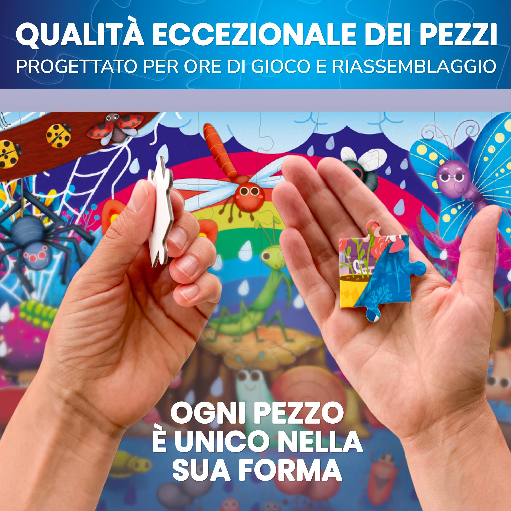 QUOKKA Puzzle Bambini 4 5 6 Anni – 4x60 Pezzi Puzzle Fluorescenti 3 4 Anni – Giocattoli Colorati con Fattoria Tropicale Oceano Animali e Uccelli – Giochi Educativi Regalo per Bambini e Bambine 6 7 8