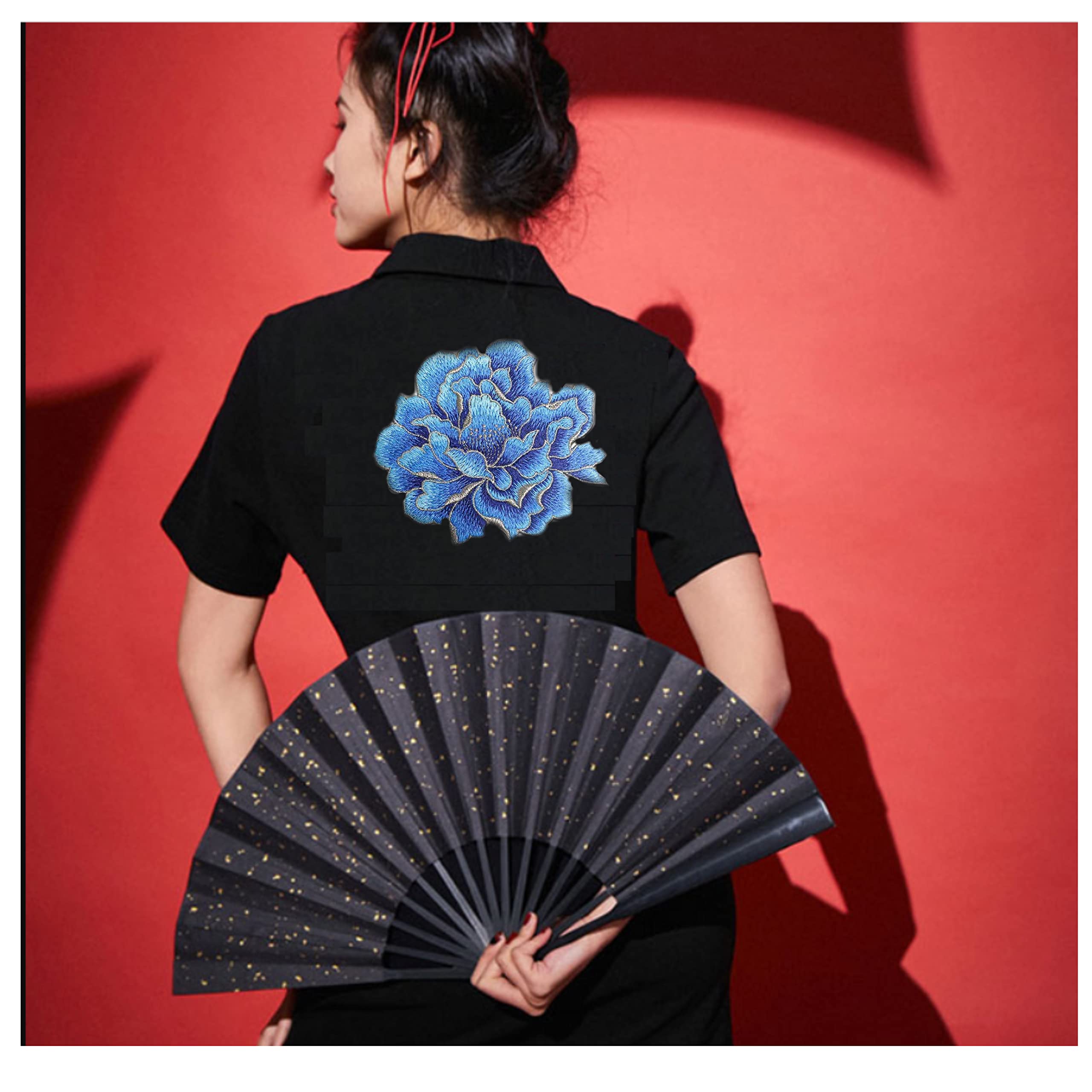 Sourcemall Sew on Peony Floral Patches, Embroidered Flower Appliques for DIY Clothing Jackets, Jeans, Backpacks, Hats - Image 3