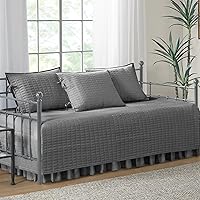 Vista 1 de Comfort Spaces Funda para sofá cama - Lujosa de doble cara - Acolchado, ropa de cama acogedora para todas las estaciones con falda de cama, fundas a