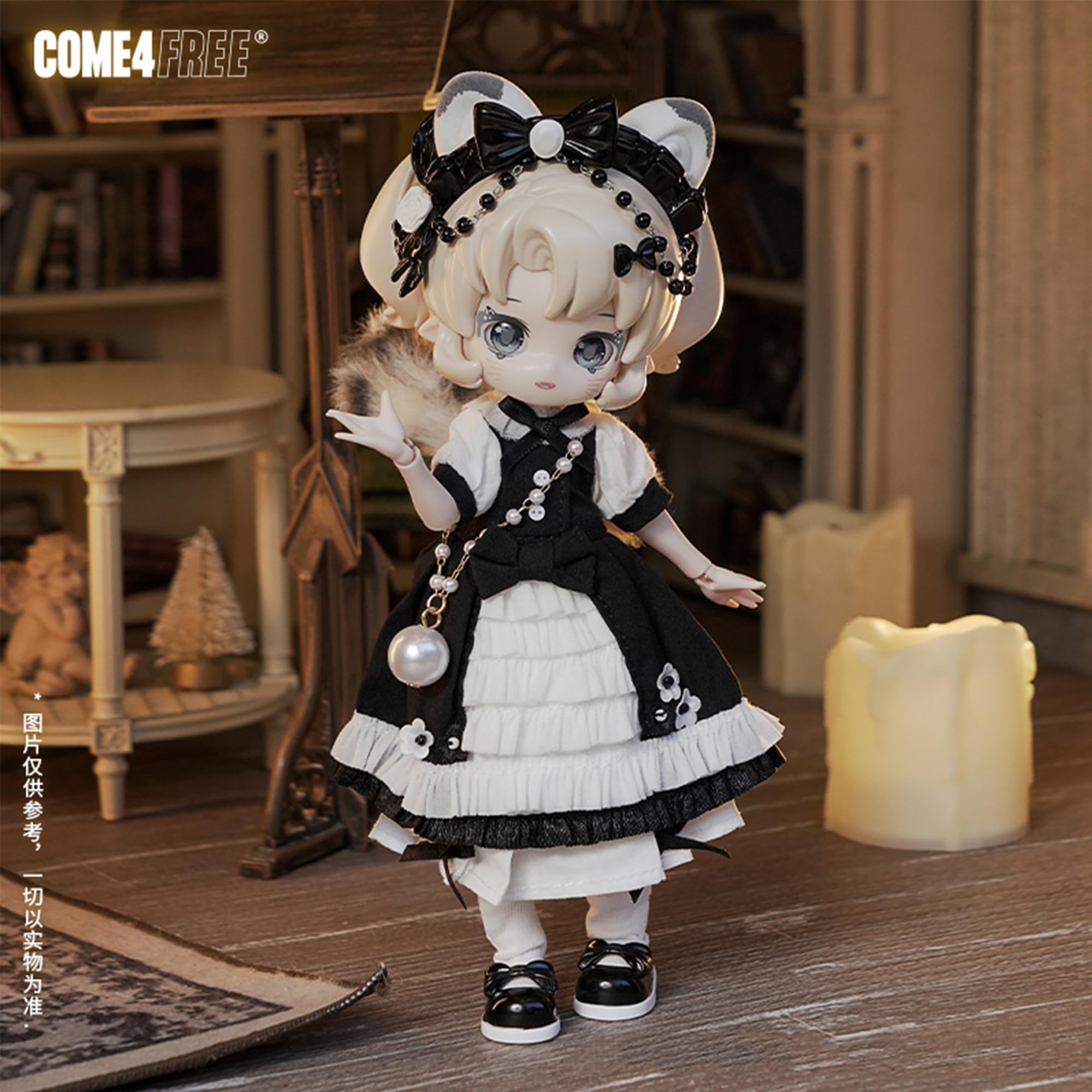 TOYVERSE COME4FREE BJD Minty seria "Czarodziejski las", Daisy Snow Leopard, edycja specjalna, 1 sztuka/19 cm, lalka BJD, ruchome lalki z ubraniami dla lalek, prezent urodzinowy, 15 lat i więcej