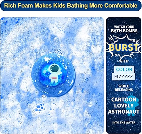 Miniatura 5 de YAMANGU Bombas de baño para niños con sorpresa en el interior, 12 paquetes de bombas de baño para niños de tamaño XXL para mayores de 3 años, diseño