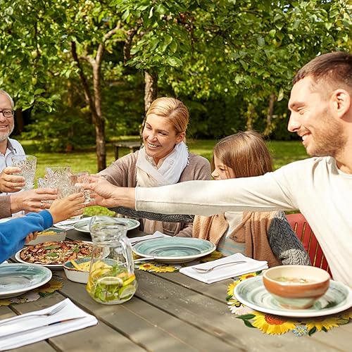 Miniatura 5 de Yingzhao 6 manteles individuales redondos bordados de 14 pulgadas para mesas de primavera y verano, hogar, cocina, comedor, vacaciones, cosecha,