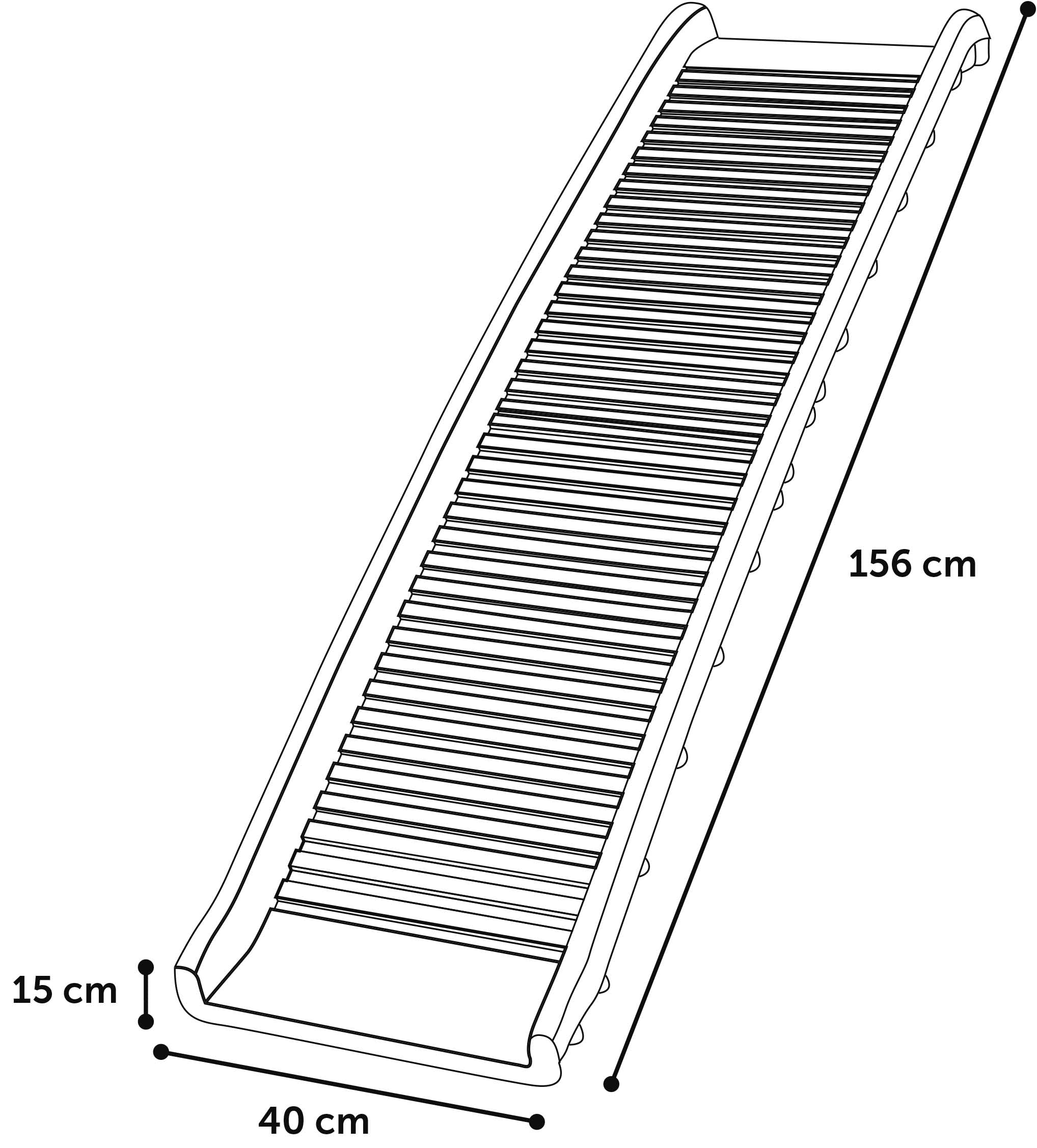 Rampe de Chien Escalier pour Chien - Voiture Automobile - 156 x 40 x 15 cm - Pliable et antidérapant - qualité superieur