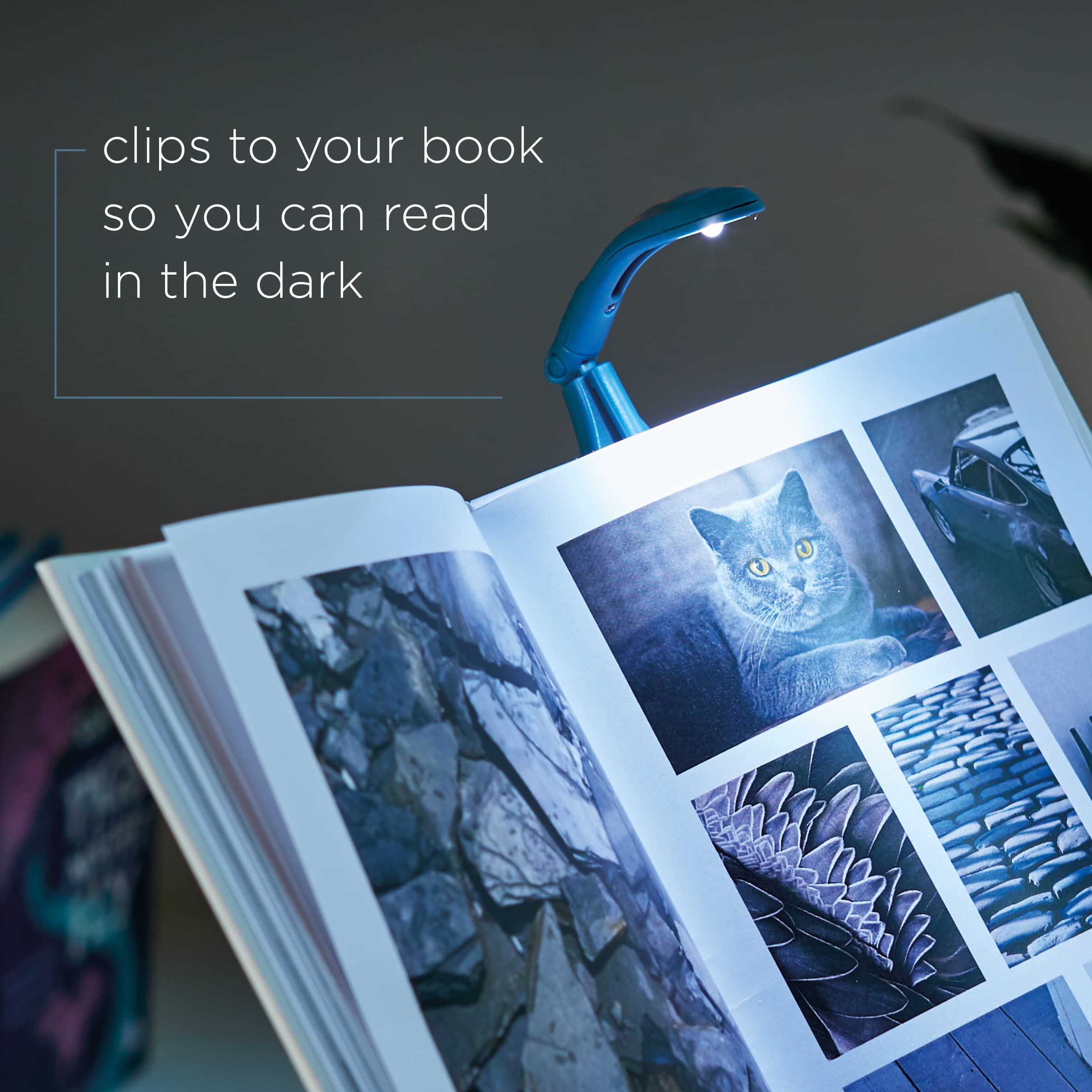 IF Really Tiny Book Light (Slate) – Compact Reading Lights for Books in Bed – Flexible Book Light Clip On – A Great Book Lamp with Batteries Included