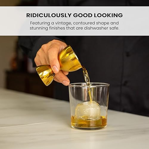 Miniatura 5 de A Bar Above Jigger de campana de alta calidad, acero inoxidable 304 doble jigger de cóctel con 10 medidas internas, herramienta de barra profesional