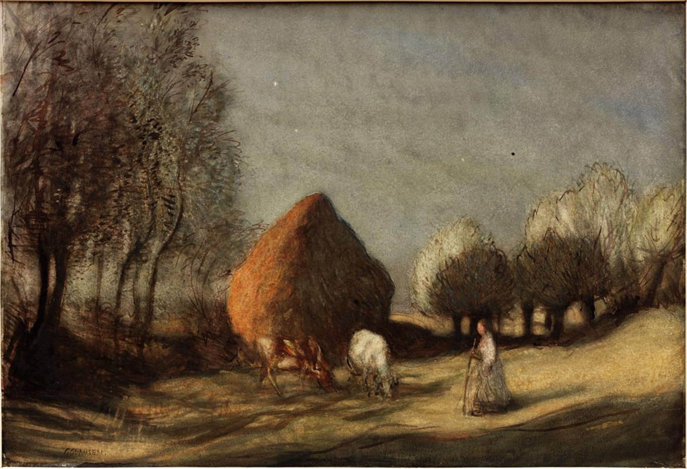 POSTERIIk Vintage Art Print Images Pictures Print Hayfield Widdington by George Clausen Modern Colour Posters for Office Home Decor 60x90cm