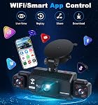 4 Channel Dash Cam 360° View 5G WiFi & APP Control, GEMEK 2K Front and Rear Inside, Left Right Dash Camera for Cars Free 64GB TF Card, G-Sensor, Night Vision, 24H Parking Mode