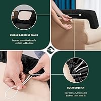 Vista 67 de CHUN YI - Funda elástica para sofá (7 piezas), funda para sofá de 3 plazas con tres respaldos y cojines separados con banda elástica, tela jacquard