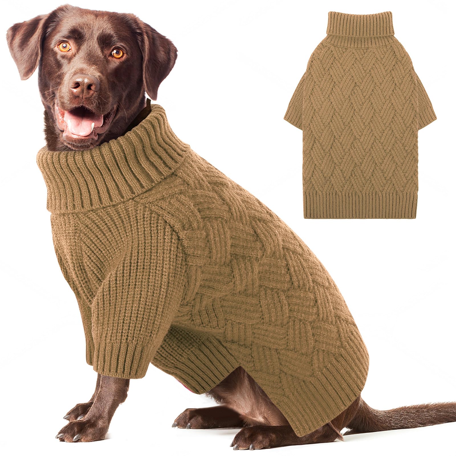 AOFITEE Dog Jumper, XXXL Dog Jumpers for Extra Large Dogs with Sleeves, Brown