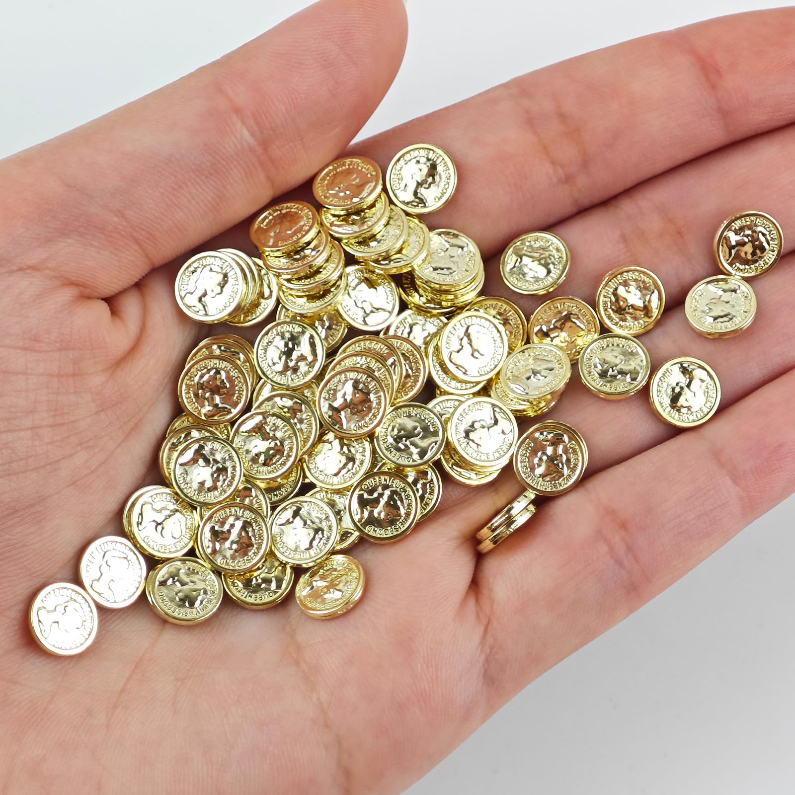 100 Pieces Miniature Coins for Crafts Dollhouse Tiny Fake Gold Coins for Dollhouse Fairy Garden Micro Landscaping - Image 2