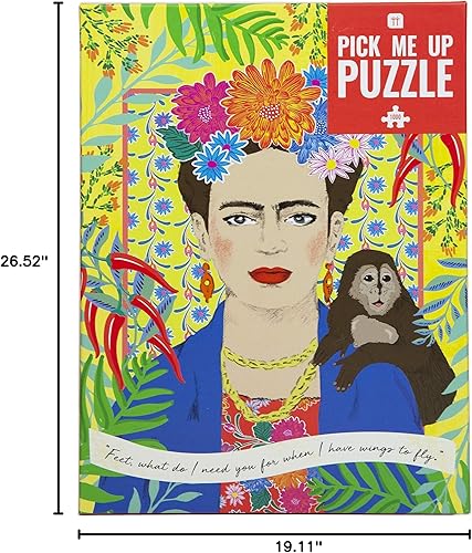 Miniatura 6 de Talking Tables Frida Kahlo - Rompecabezas de 1000 piezas con póster a juego y hoja de trivia, cita inspiradora para mujer, diseño ilustrado