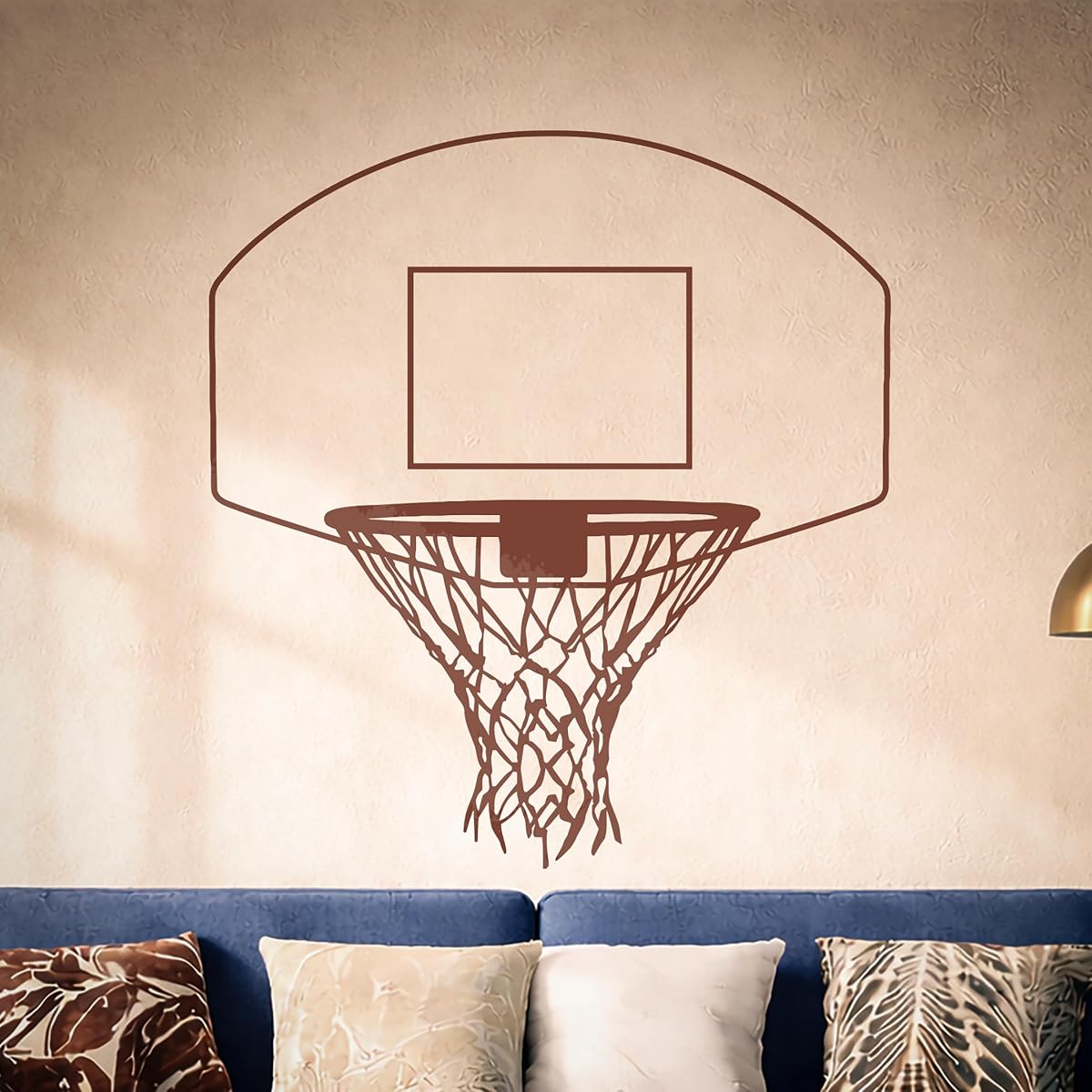 Calcomanía de vinilo para pared, aro de baloncesto, cesta, red, decoración de habitación deportiva, pegatinas, Mural, decoración grande (ig5533)