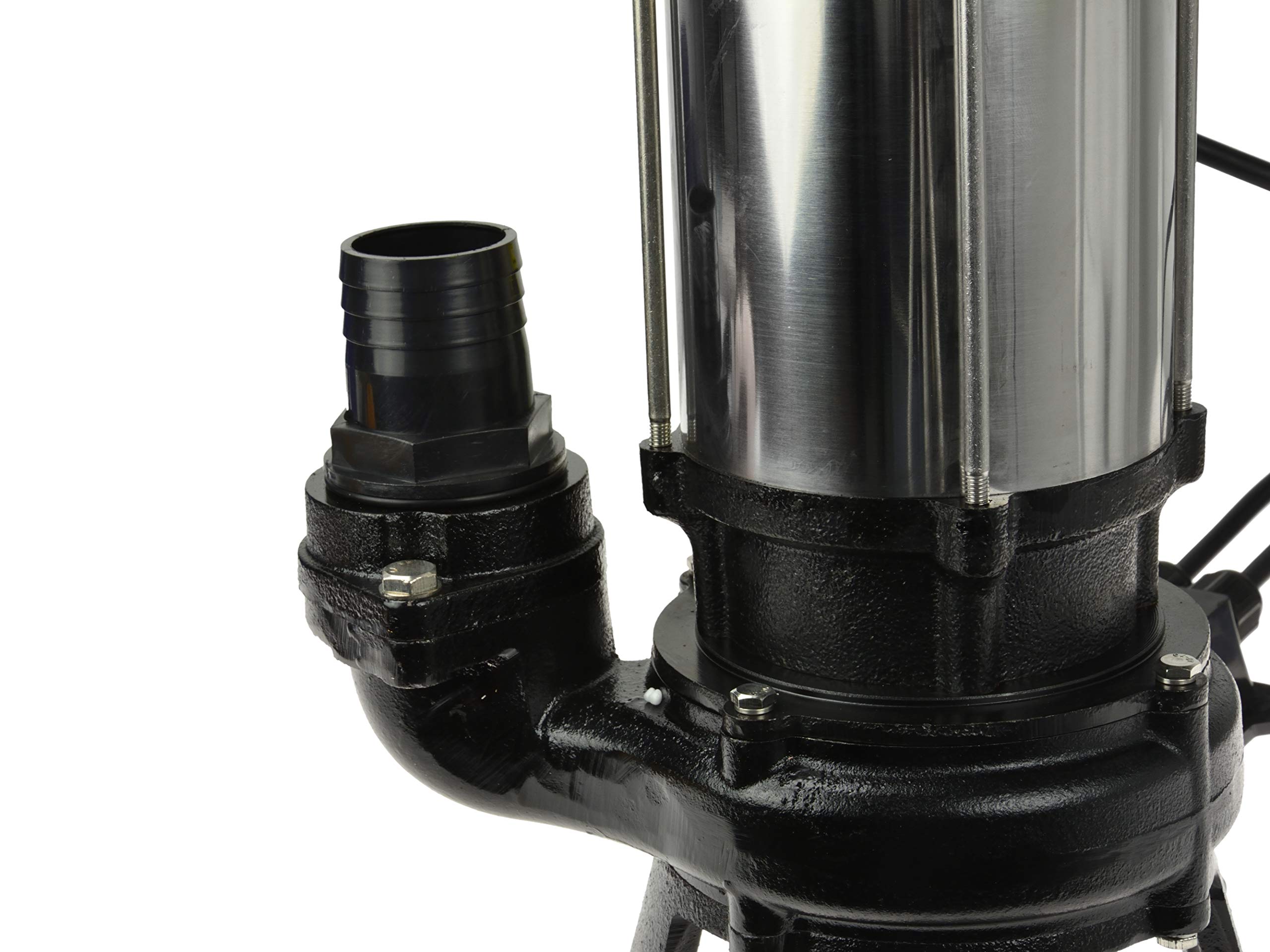 BSD Bomba de Aguas Sucias Sumergible Con Trituradora y Flotador - Cuerpo en Níquel/Hierro Fundido Para Aguas Residuales - 1100W, 17000L/h, Altura de Impulsión Máx. 16,5m