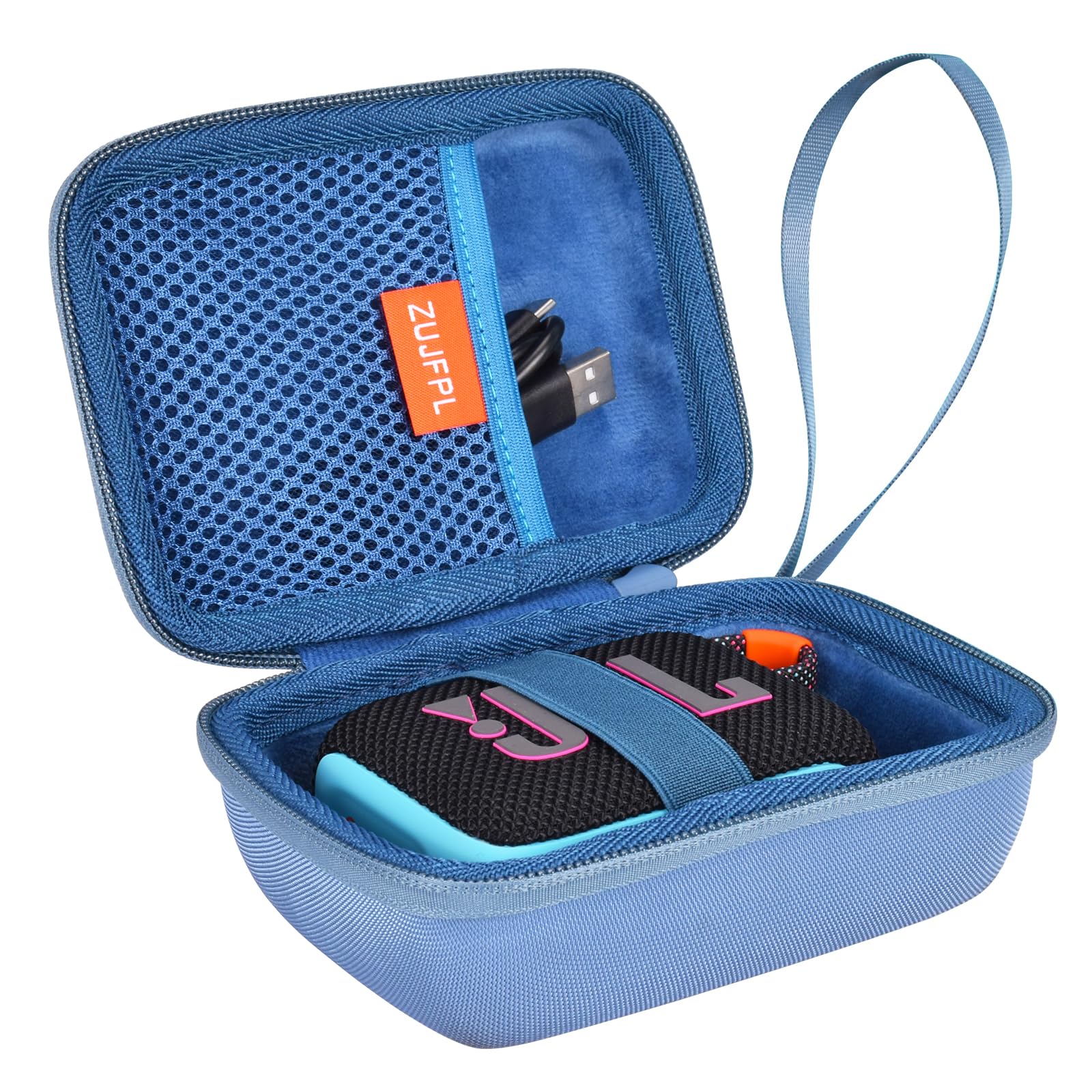 Hard Carrying Shell Case, Portable Waterproof Travel Case for JBL Go 3, Go 4 Portable Speaker - Blue