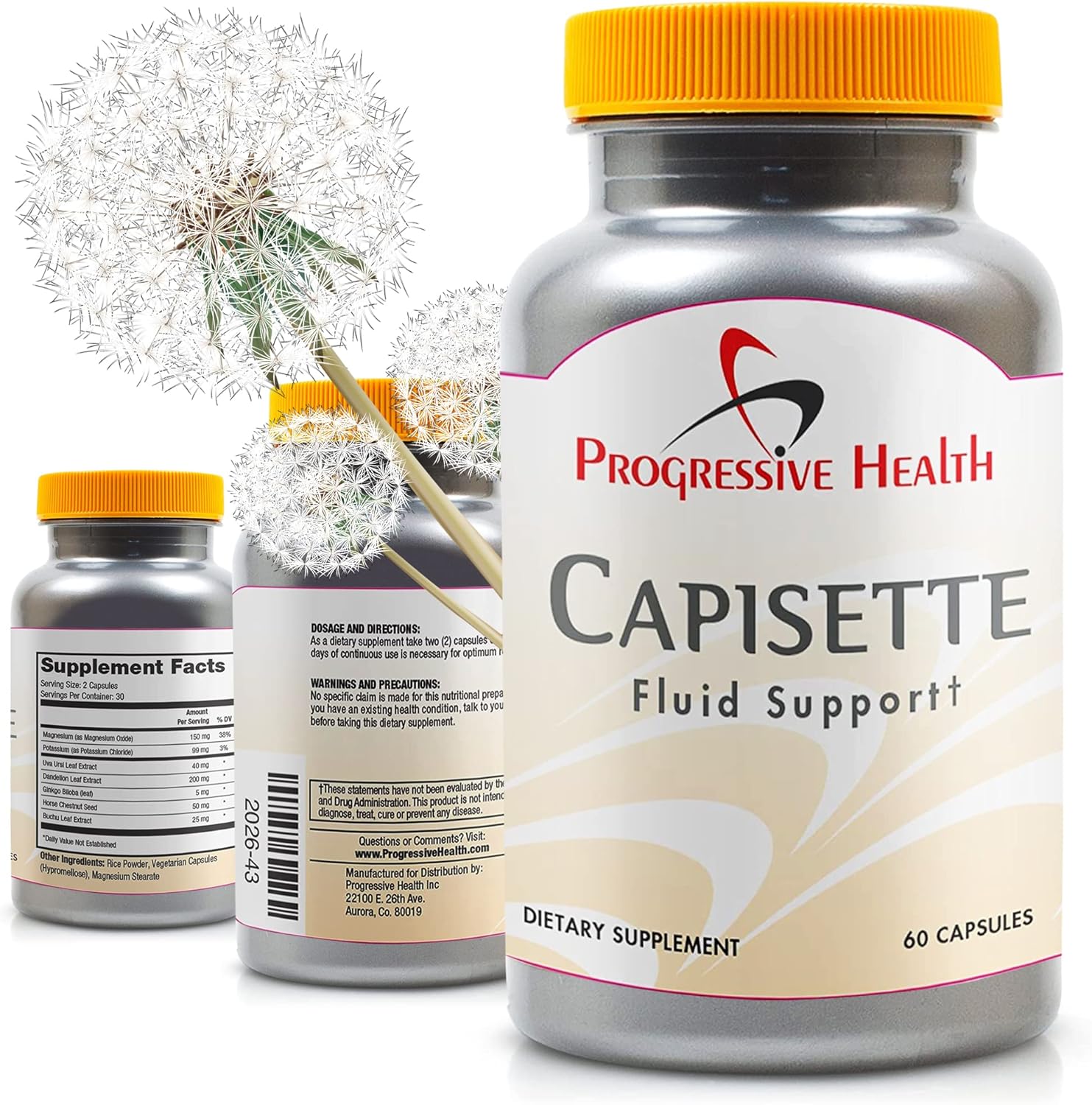 Capisette Fluid Support Natural Diuretic (Water Pills) for Edema