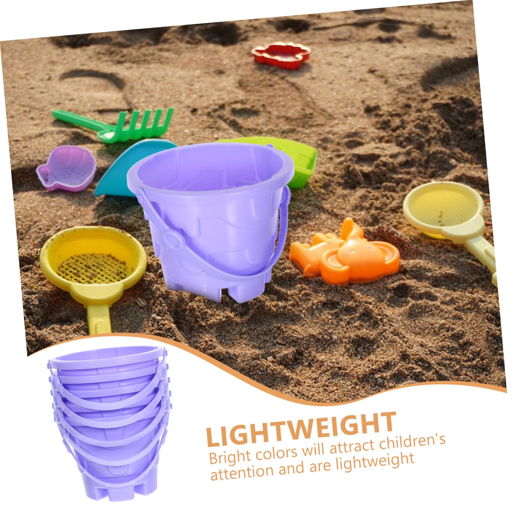 Secchiello Mare Bimbo Plastico 5 Pezzi Mini Bucket Toys Atmosfera Estiva | Design Creativo Leggero, per Spiaggia e Sabbia, Set per Ragazzo Ragazza, Gioco Pratico Colore Casuale