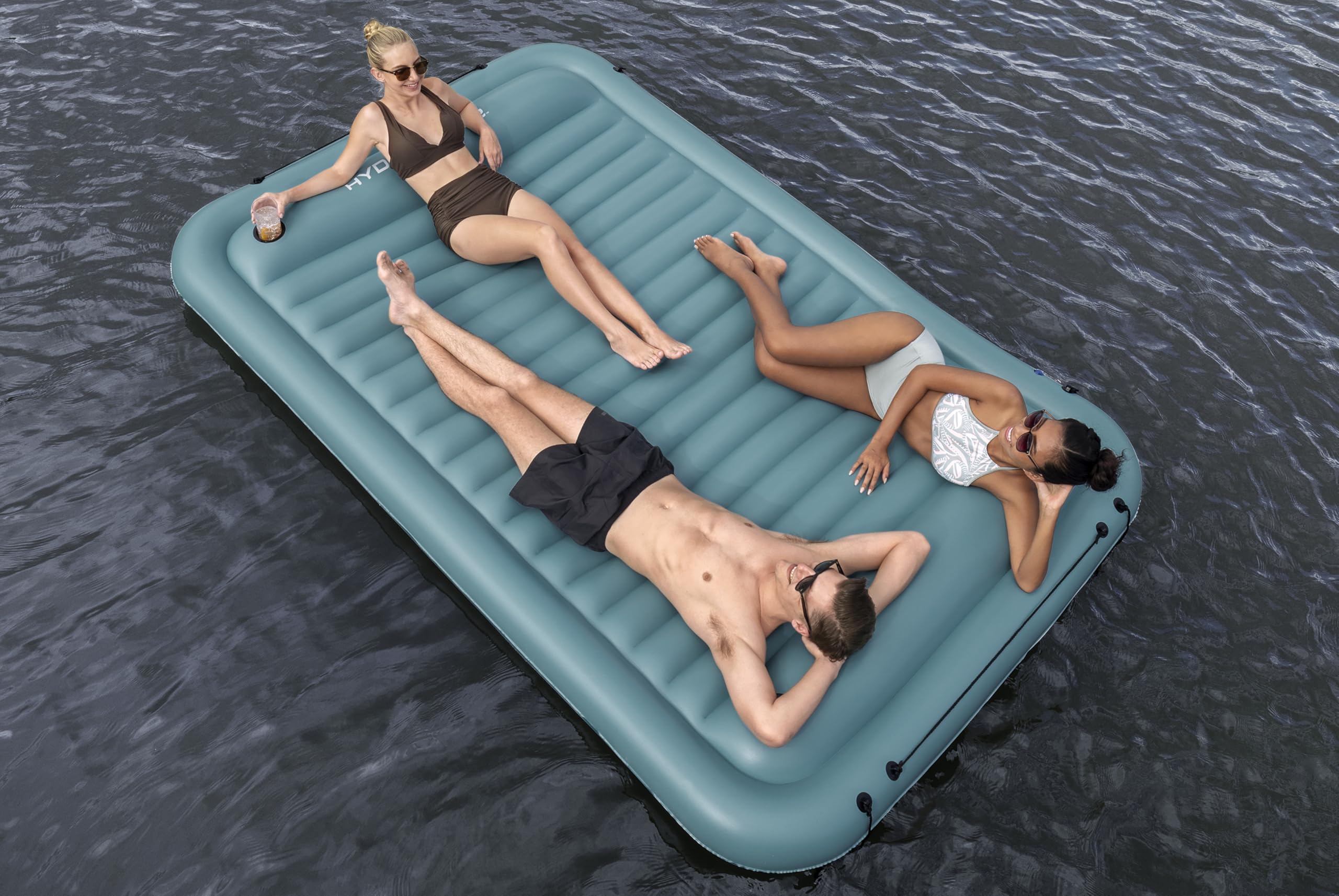Bestway - Plateforme Flottante Gonflable Sun Soaker pour 4 Personnes - 269 cm x 183 cm x 25,5 cm - Bleu