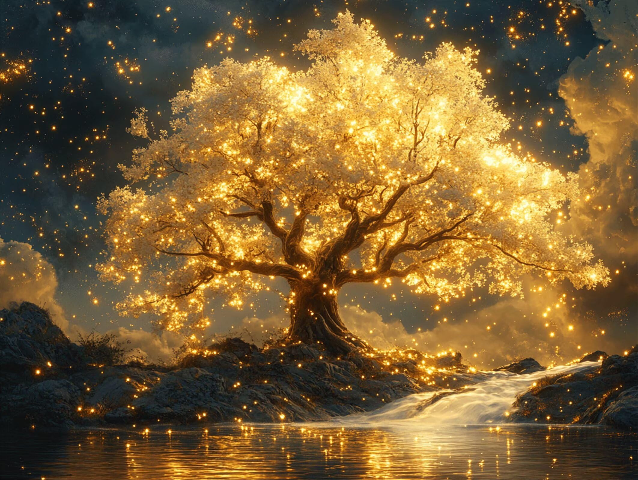 Pintar por Numeros árbol Pinturas Acrilicas Fantástico Pintura por Numeros Lienzos para Pintar, Pintura Acrilica Manualidades, Decoración para Hogar, Regalos Cumpleaños, 90x120cm Sin Marco, q-822