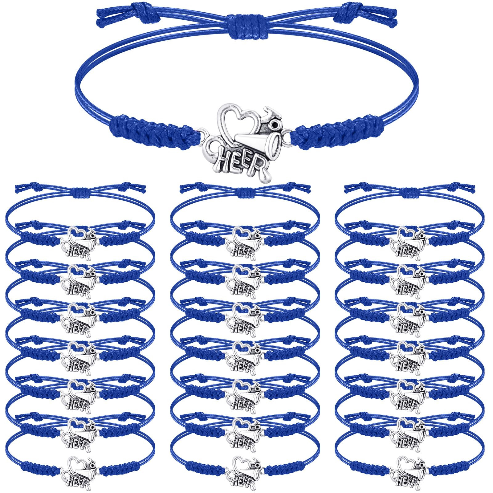 rtteri 20 pcs cheerleader gifts cheer bracelet girls charm bracelet adjustable cheerleader gifts for cheer team jewelry accessories bulk