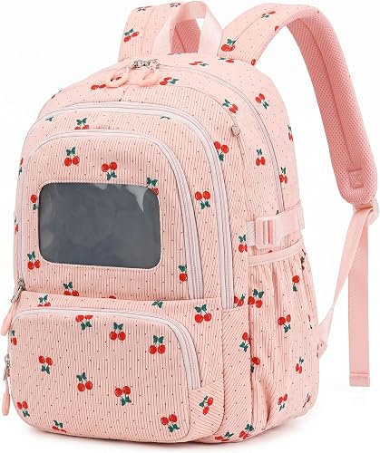 fufazfo Corduroy Backpack for Teen Girls & Women, Large School Bookbag for Eleme