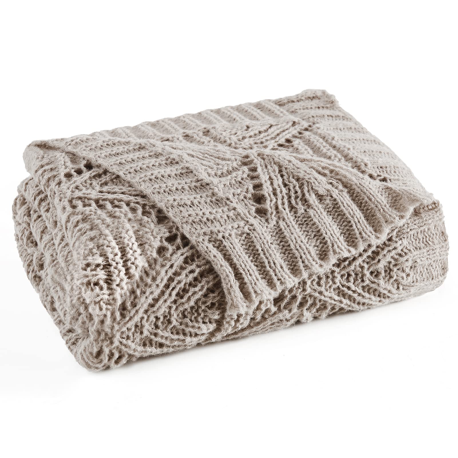 Amazon.com: WRENSONGE Camel Cable Knit Throw Blanket, 50x60 Diamond  Hollow-Out Design Knitted Throw Blanket for Couch, Bed, Sofa, Chair Cozy  Warm Lightweight Outdoor Bedroom Decorative Blankets for Men Women : Home u0026
