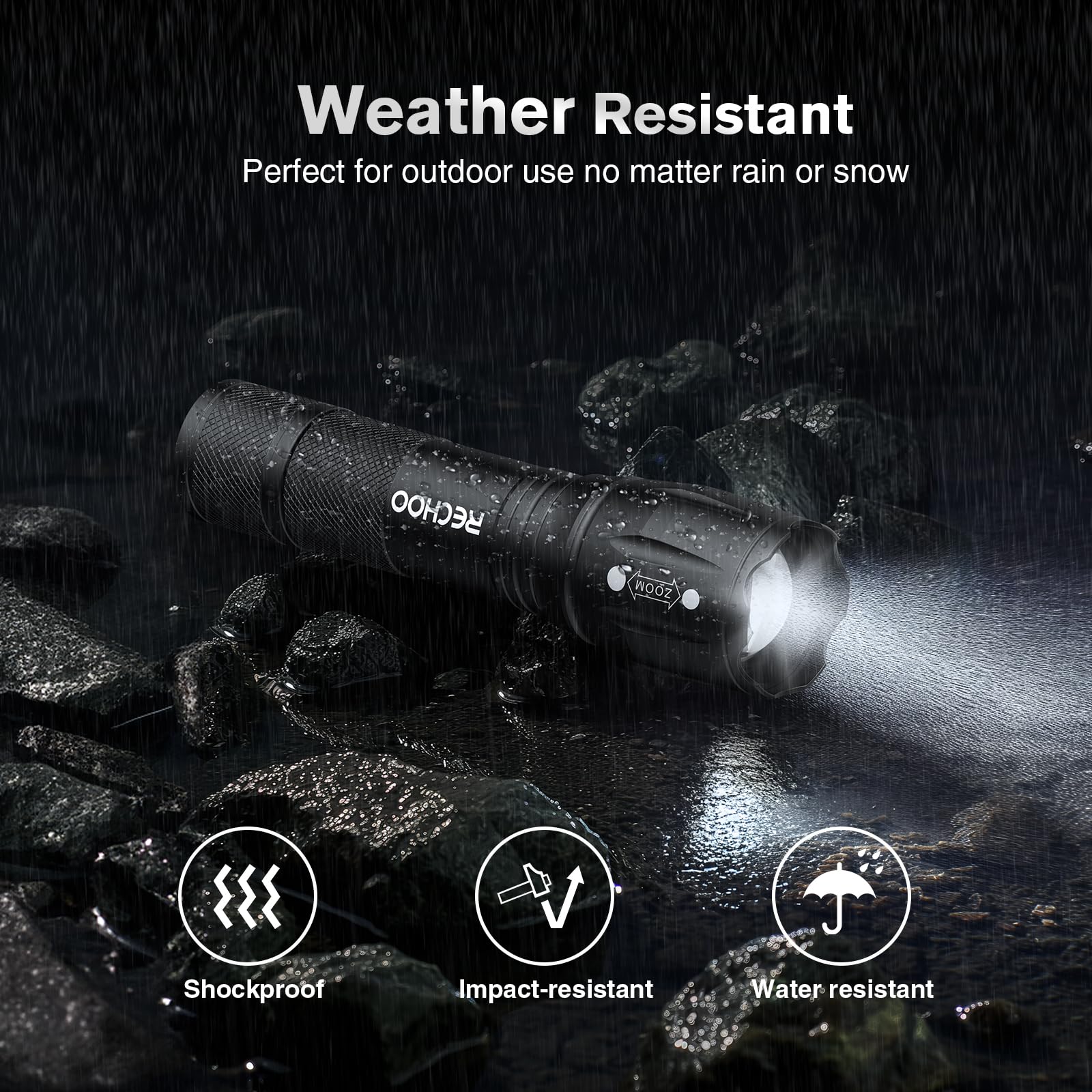 Paquete de 6 linternas LED de alto lúmenes, potente linterna táctica con 3 modos, luz de flash pequeña de bolsillo, linternas impermeables con zoom para emergencias en el hogar, artículos esenciales
