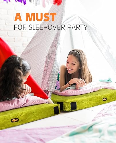 Miniatura 5 de Colchón de espuma viscoelástica gruesa para acampar cochetiendacuna Alfombrilla portátil de 3 pulgadas enrollable para invitados, niños y adultos