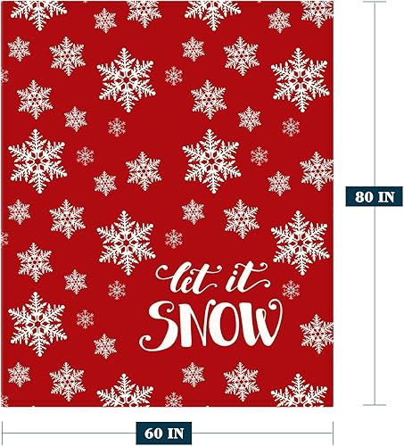 Miniatura 2 de Neatee Living Manta decorativa de Navidad, tamaño individual, manta de invierno de Navidad con copos de nieve para sofá cama, manta suave y ligera